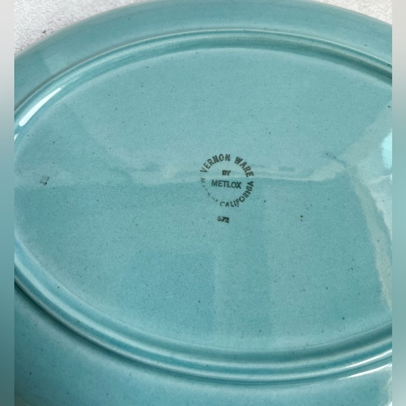VINTAGE METLOX VERNON WARE TULIP TIME OVAL PLATTER - Picture 5 of 5